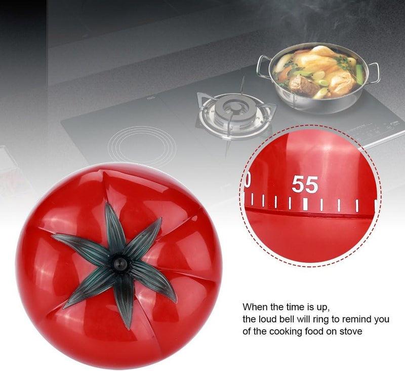 woobles Kitchen Timer, Countdown Tomato Shape Machine 60 Minutes Timing Cooking and Baking Assistant (2#) - Image 2